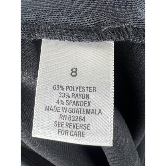 Roz & Ali Womens Black Straight-Leg Stretch Pants Pull On Size 8 Business Casual - Picture 6 of 14